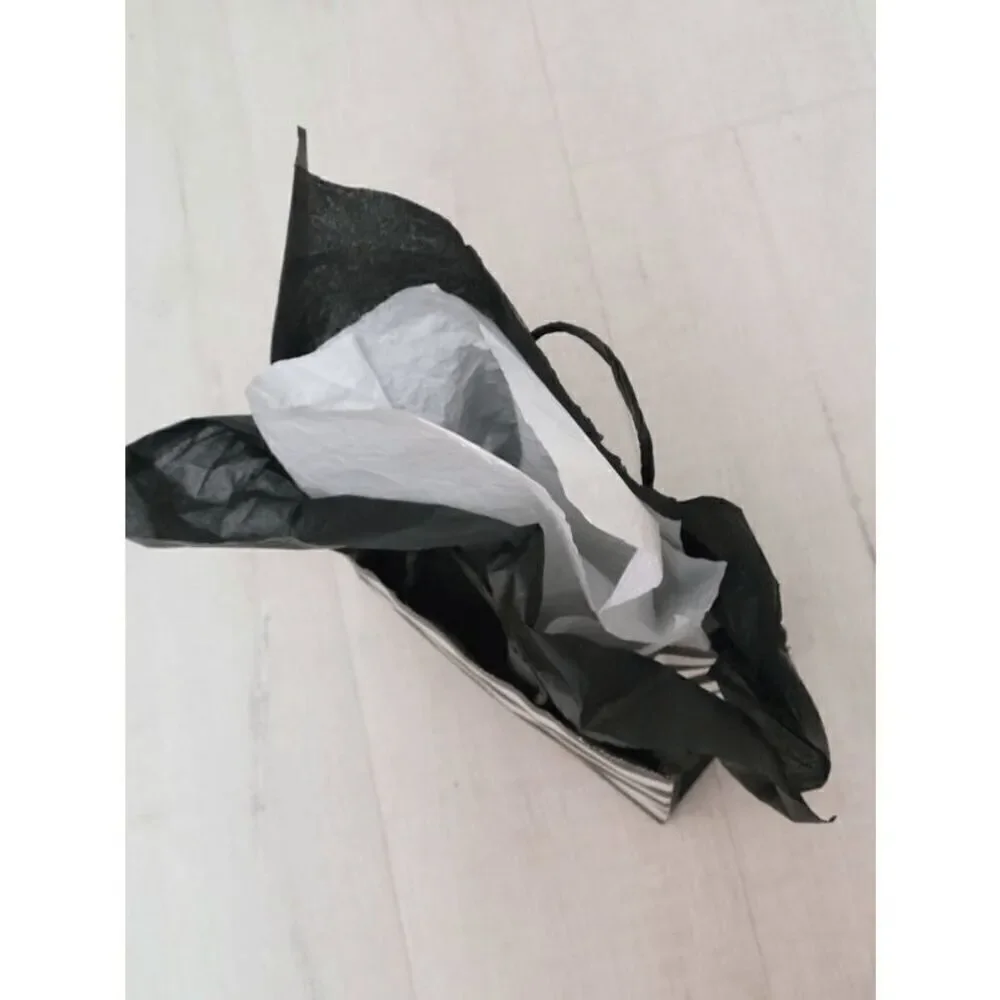 🖤🤍 SEPHORA Empty Black White Striped Paper Shopping Gift Bag with Tissues